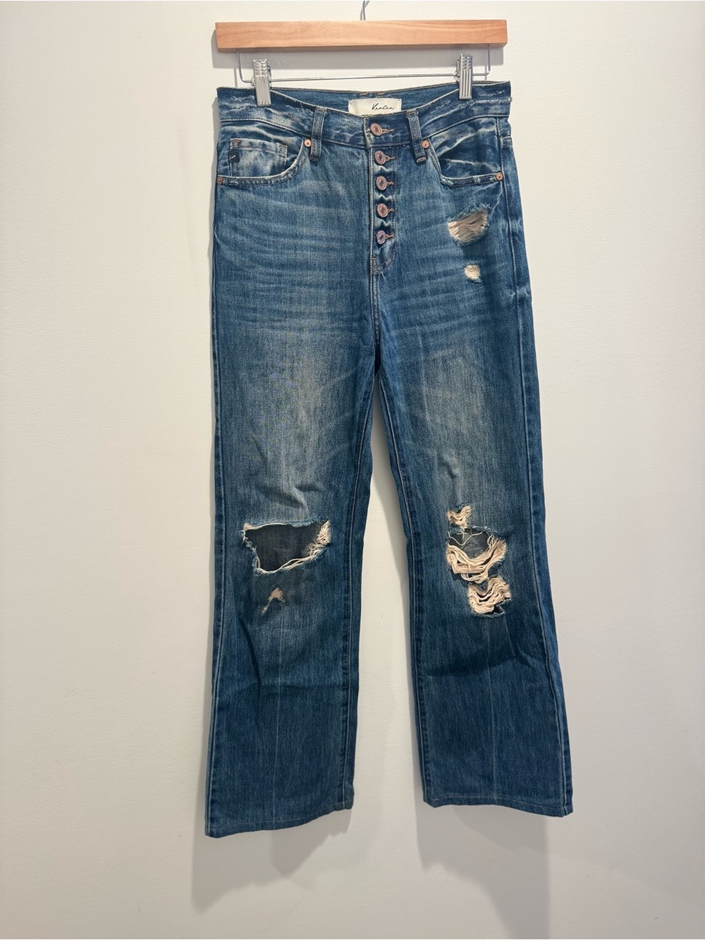KanCan Distressed Estilo Buttonfly Denim Jeans